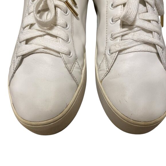 Mihael Kors Mindy Sneakers 9.5 EU 40 Butterflies Leather White Lace Up Designer - Picture 3 of 12